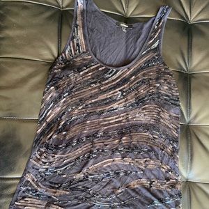 Black Sequin Tank Top